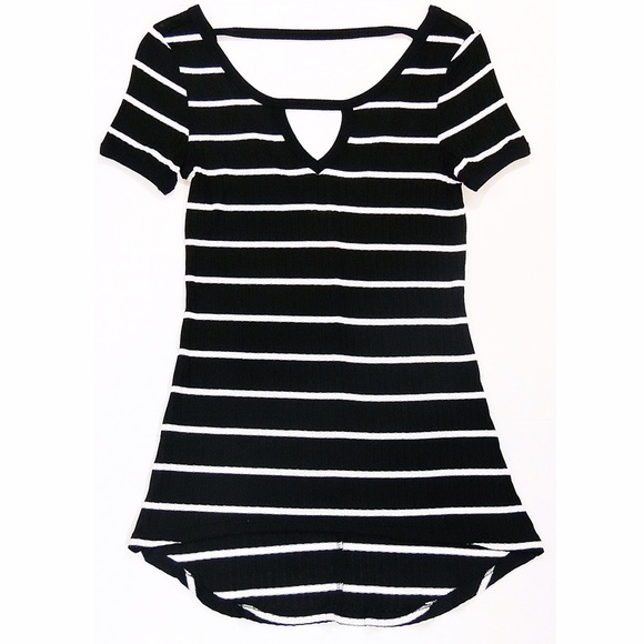 Tops - NWOT Striped Slinky V-Back Tee Tops - NWOT Striped Slinky V-Back Tee
