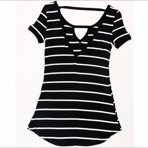 Tops - NWOT Striped Slinky V-Back Tee Tops - NWOT Striped Slinky V-Back Tee
