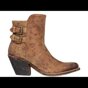 Floral Brown Lucchese booties