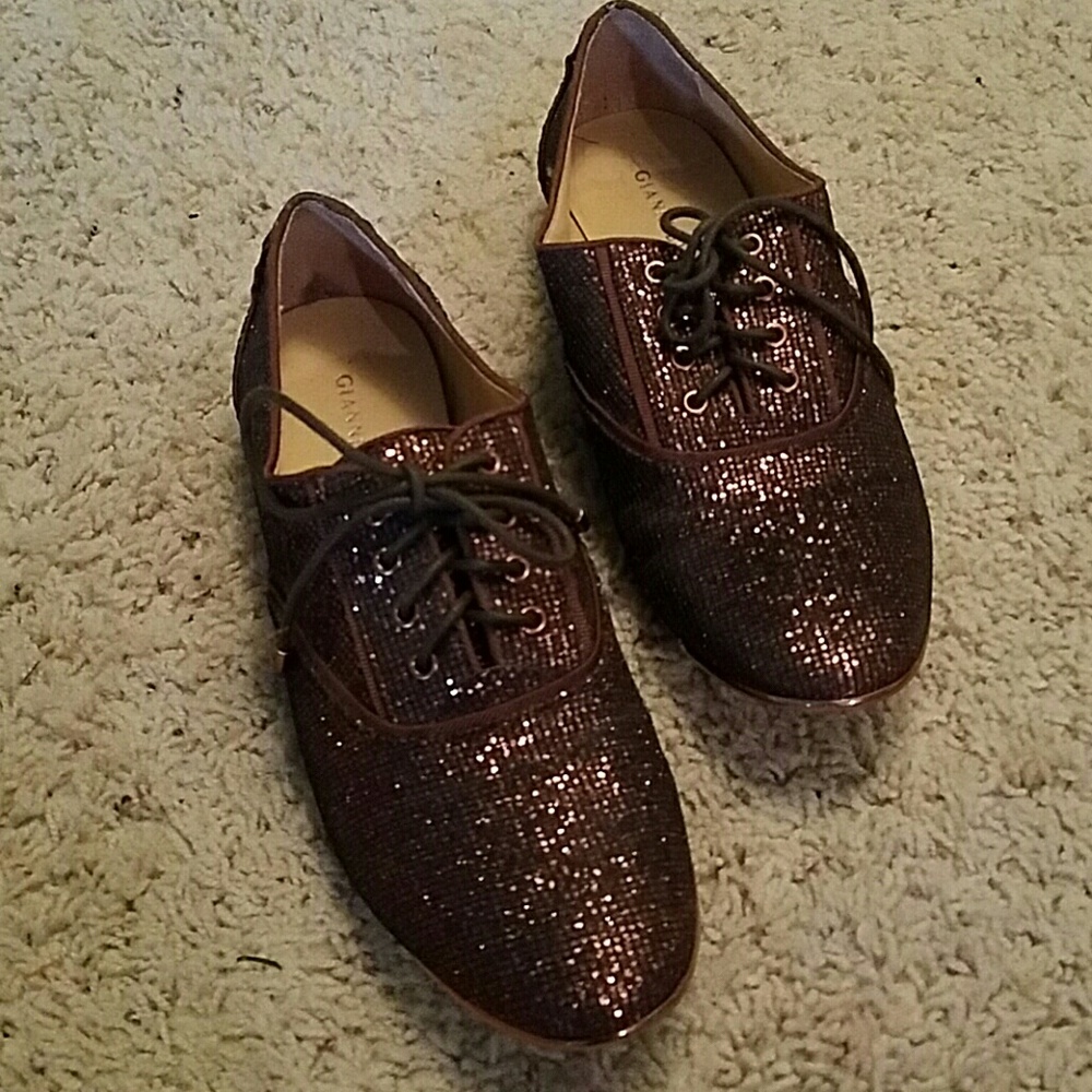 Bronze Glitter Loafers