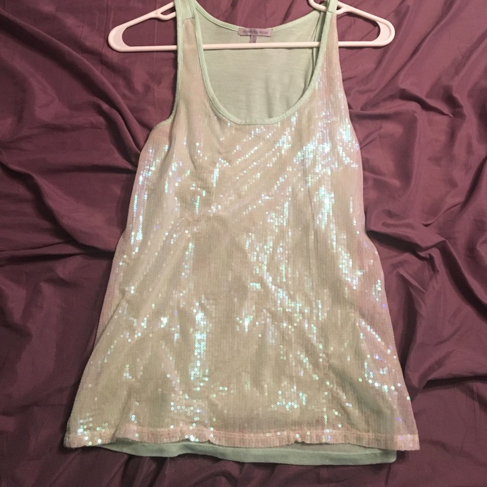 Blue sequence tank top
