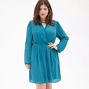 Forever 21 Plus Size Teal Dress long sleeve