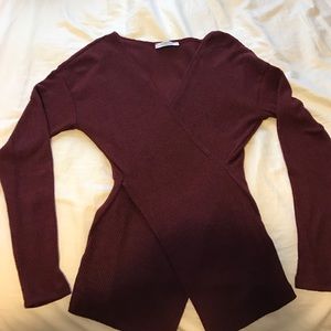 Criss cross long sleeve shirt