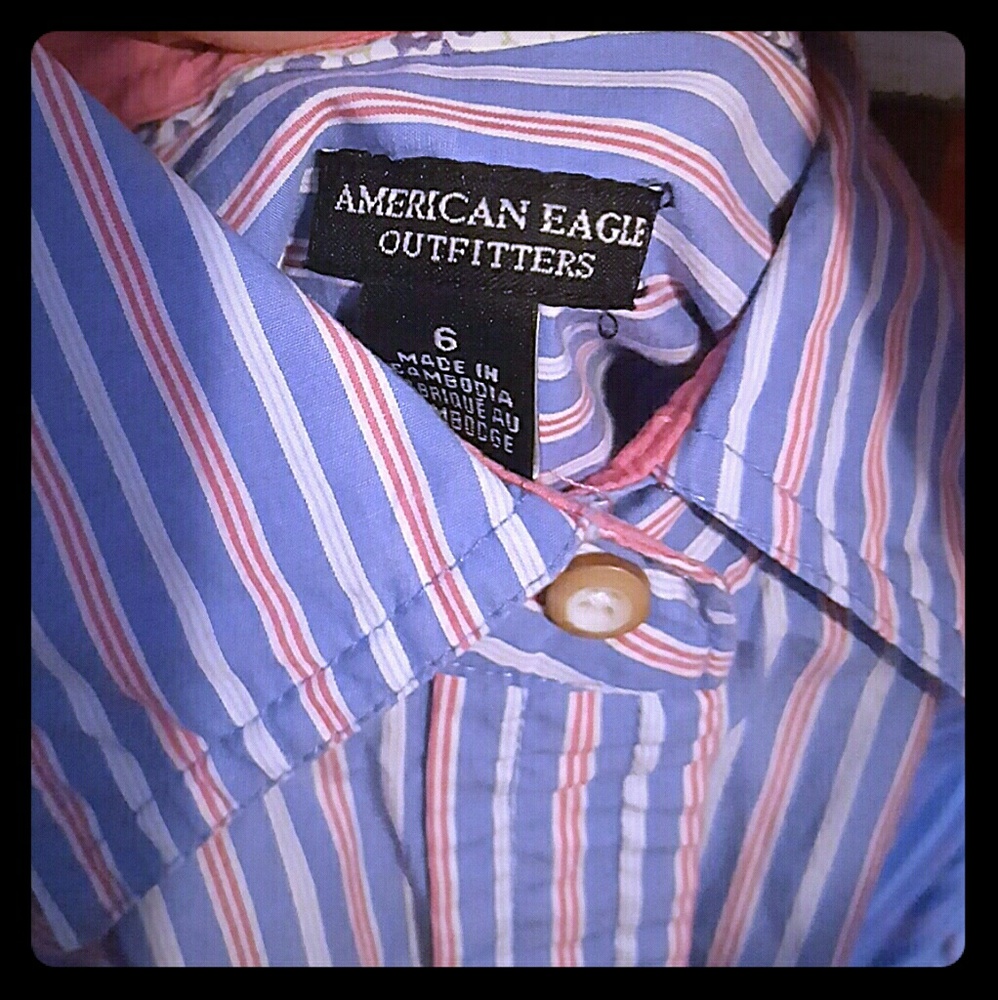 Amercan eagle striped button up