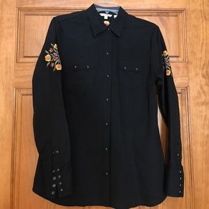 Black Stetson Embroidered Button Down