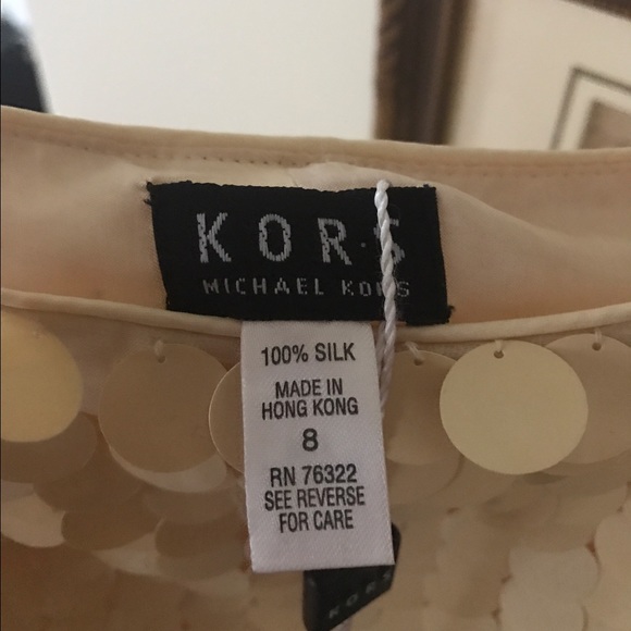 KORS Michael Kors Silk Sequin Top Sz 8 NWT - Picture 5 of 6