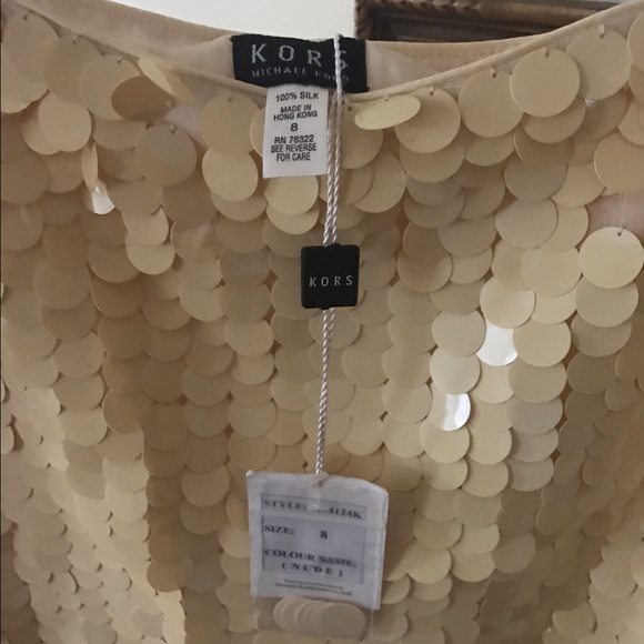 KORS Michael Kors Silk Sequin Top Sz 8 NWT - Picture 6 of 6