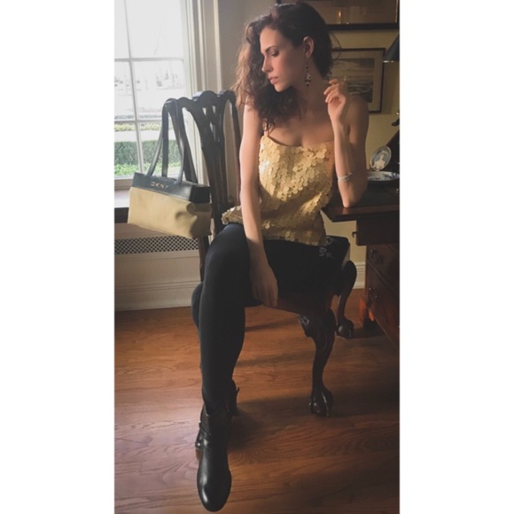 KORS Michael Kors Silk Sequin Top Sz 8 NWT - Picture 4 of 6