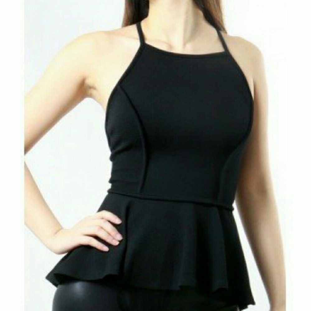 Black peplum top