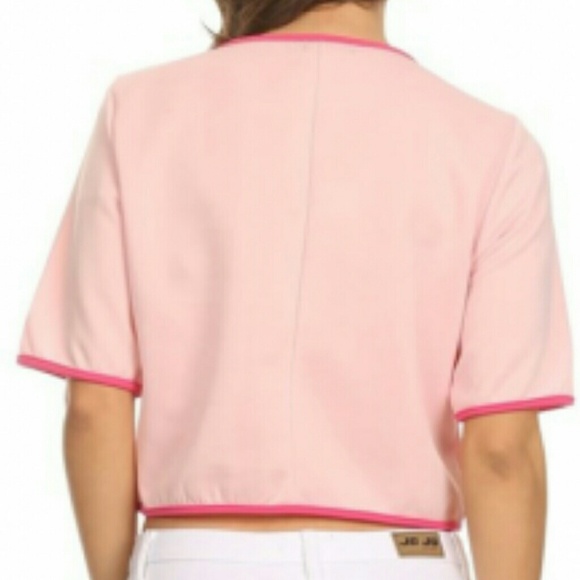 Pink sequined crop tee - Picture 2 of 3