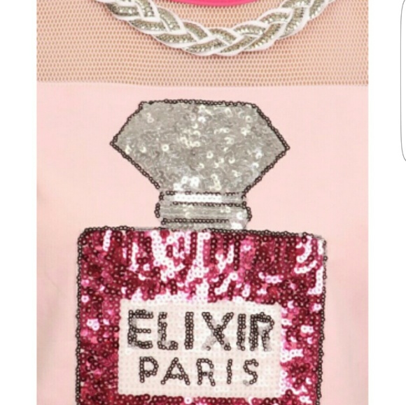 Pink sequined crop tee - Picture 3 of 3