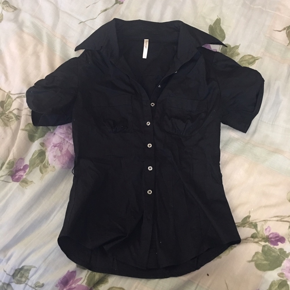 Black collared shirt