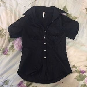 Black collared shirt