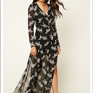 Black floral maxi dress