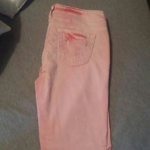 Pink faded silver skinnies