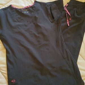 Heart Soul Scrubs charcoal gray