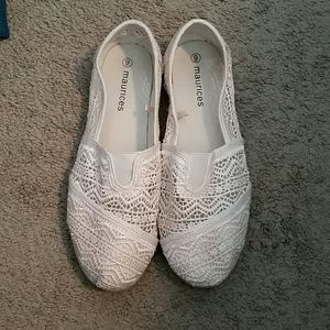Crochet Ivory Slip On Shoes