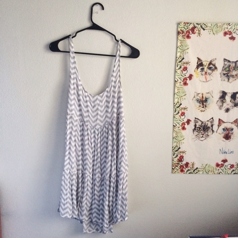 Blue Zig-Zag Beach Dress