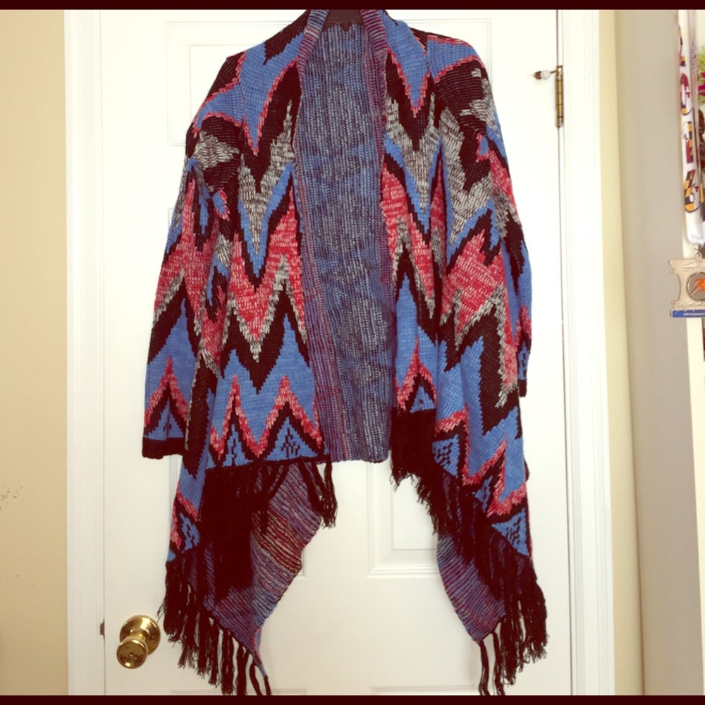 Printed Cardigan ❤💙🖤