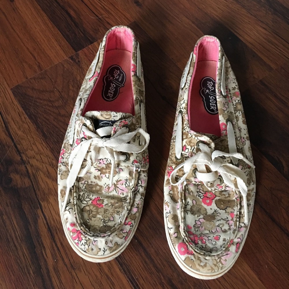 Floral canvas sperrys
