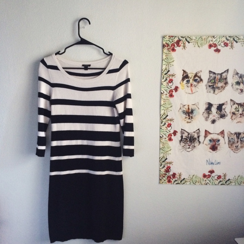 Black and White Striped Dress
