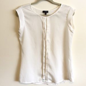 White Ruffle Blouse.