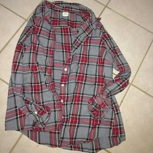 J. Crew Factory top plaid L