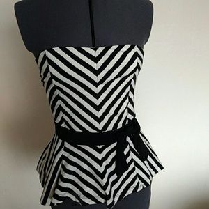 Striped knit tube top