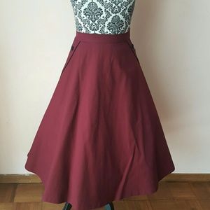 Burgundy circle skirt