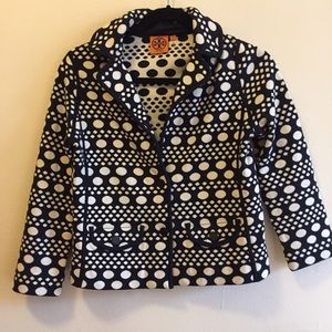 Tory burch navy print blazer jacket