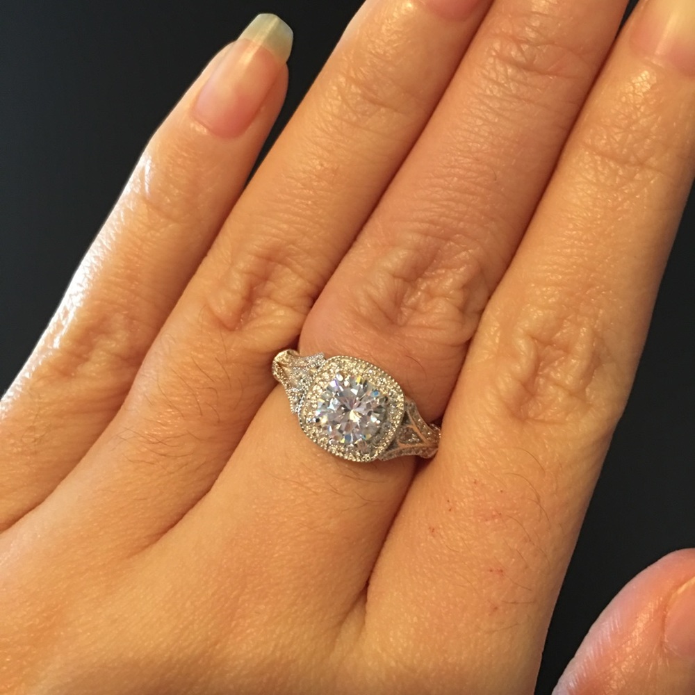 925 sterling silver engagement promise ring - Picture 1 of 4