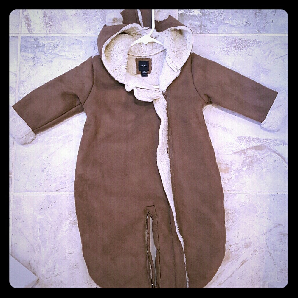 Baby Gap "suede and sherpa" snowsuit.
