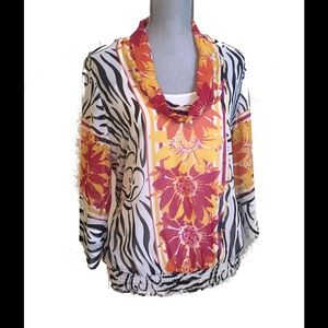 NWOT Alfani drape neck blouse
