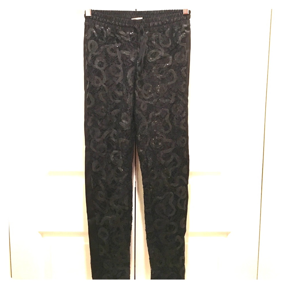 H&M Collection embroidered lace sequin pants