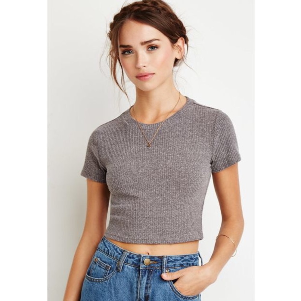 Grey Crop Top