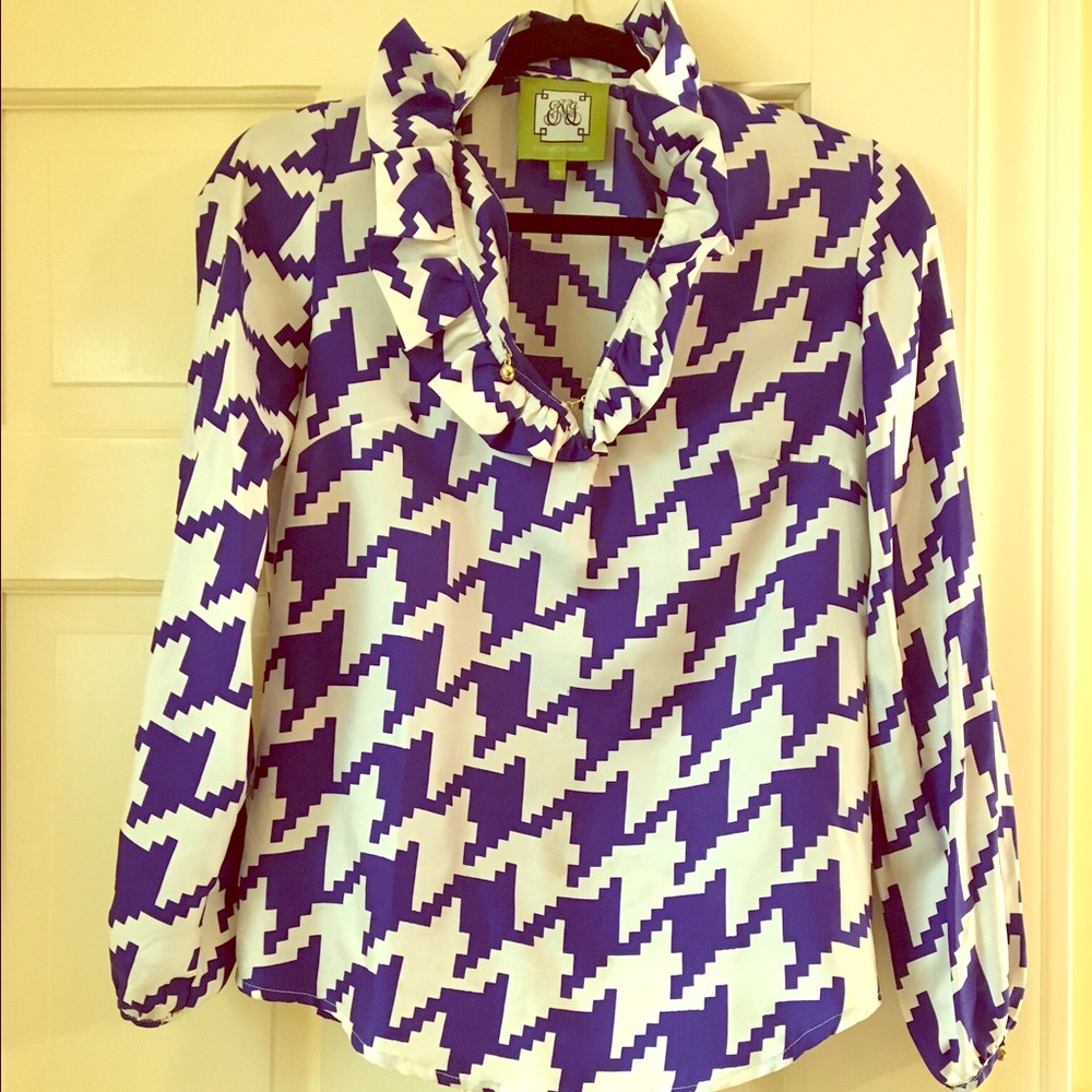 Elizabeth McKay silk Elizabeth ruffle shirt -Sz 2