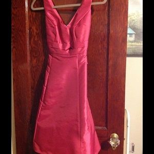 Watermelon David's Bridal dress