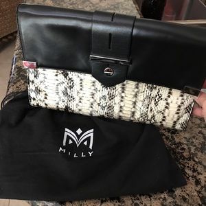 Milly black watersnake clutch