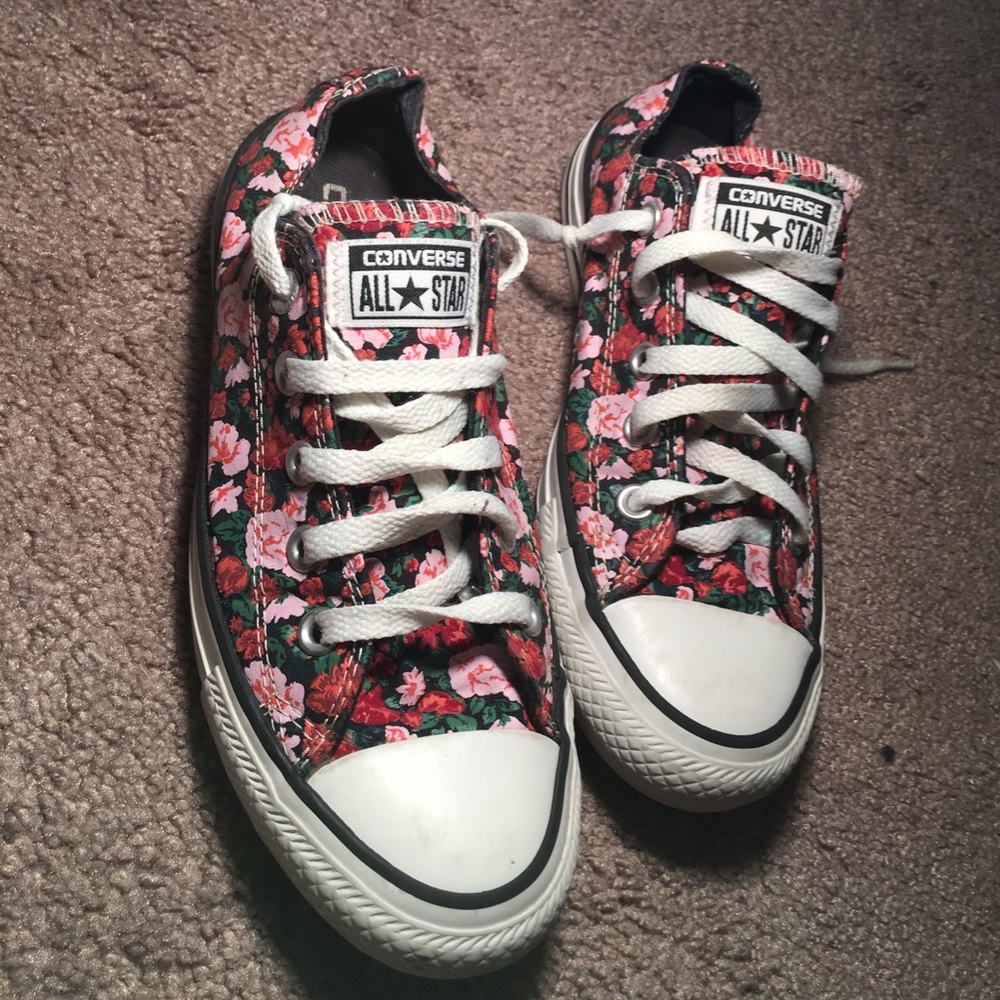 red and pink floral converse limited edition