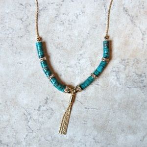 Turquoise Tassel Necklace