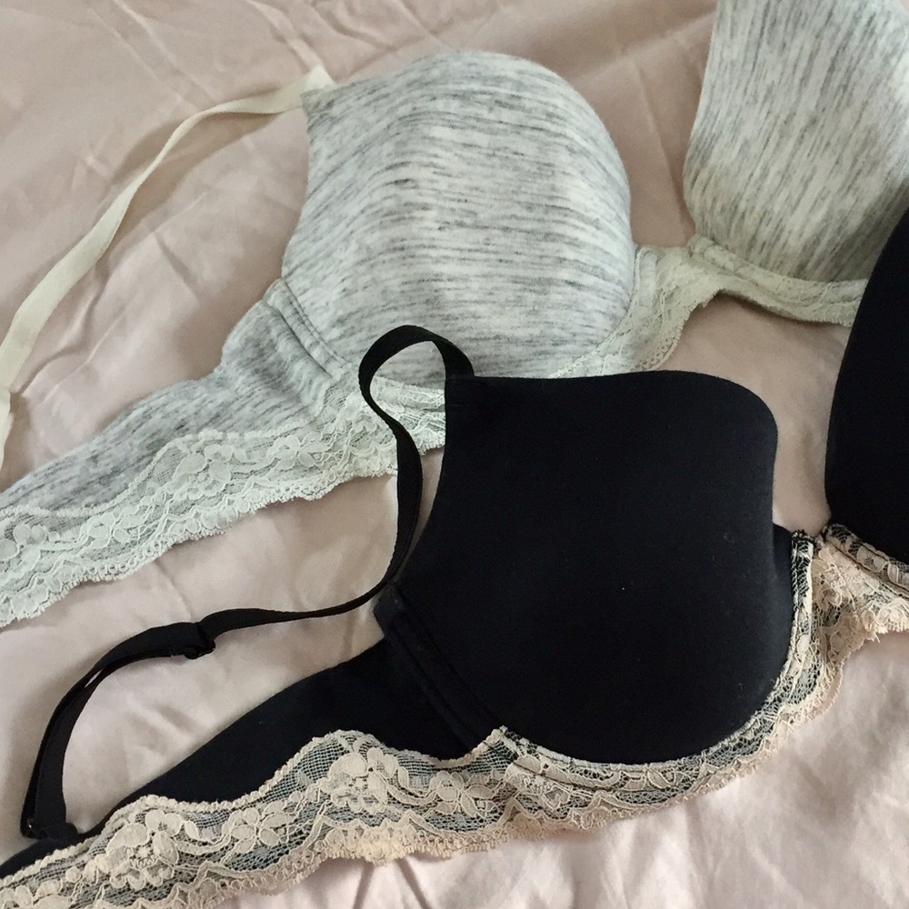2 Cotton t-shirt Bras - worn once