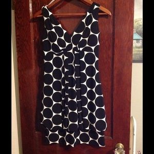 Eliza J, Black & white polka dot dress
