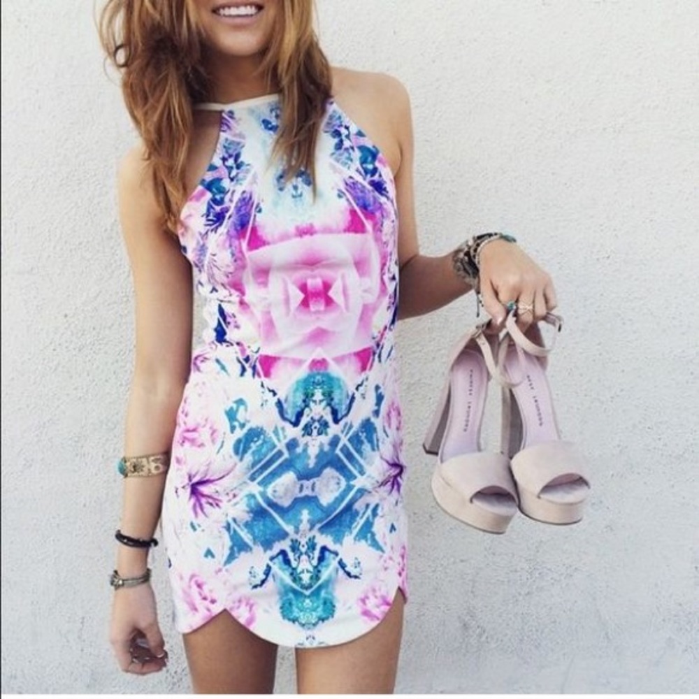 LF pink bodycon dress