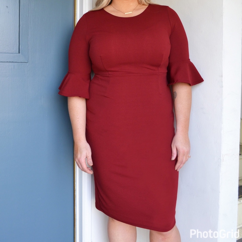 Burgundy Party Dress