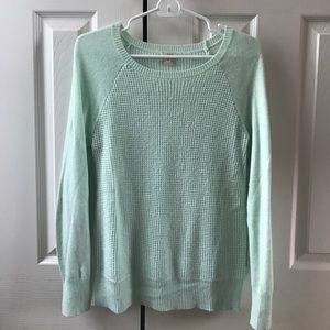 J.Crew Waffle-weave Sweater in Mint