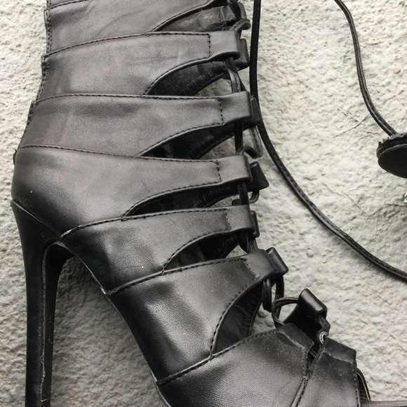 caged mid heels