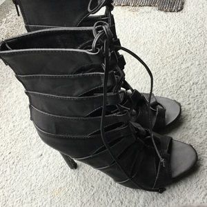 caged mid heels