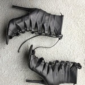 caged mid heels