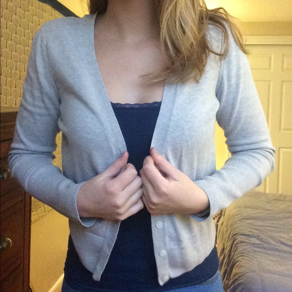 AEO beige cardigan