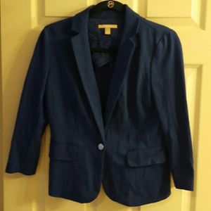 Cobalt blue 3/4 sleeve blazer